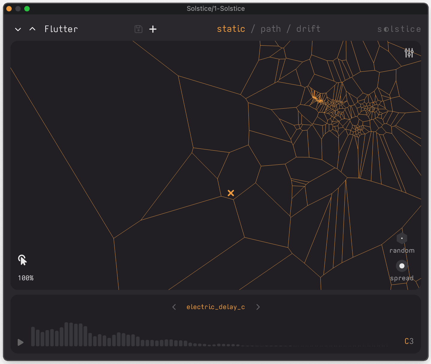Static Mode showing Spread and Random controls